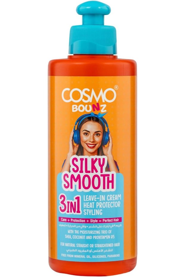Cosmo Bounz 3IN1 Leave-In Cream Silk Smooth 250ml | Multi-Purpose Hair Cream for Hydration, Frizz Co