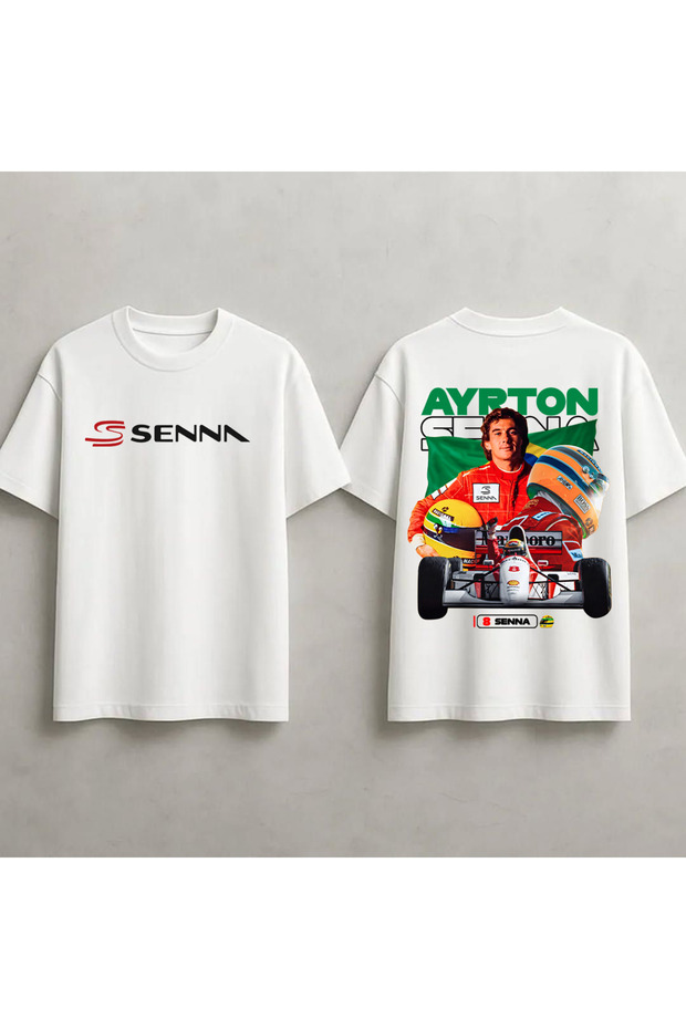 Ayrton Senna F1 Printed Unisex 100% Cotton Oversize T-Shirt