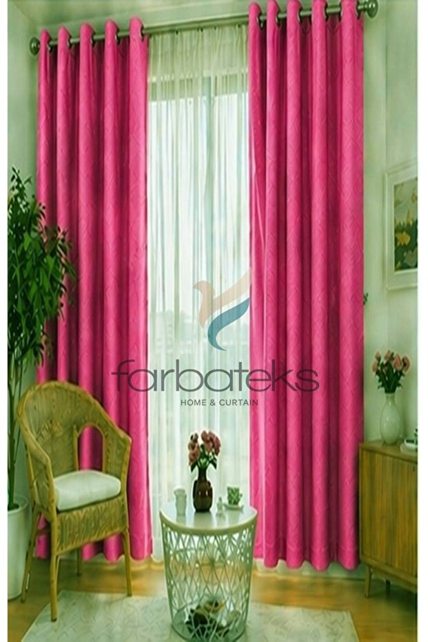 Fuchsia Velvet Rustic Velvety Fabric Curtain