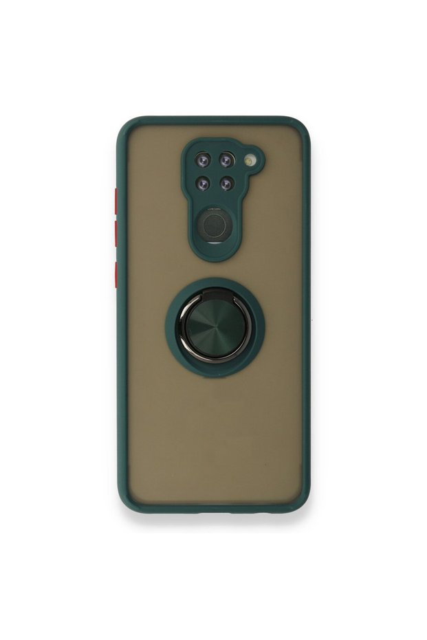 Xiaomi Redmi Note 9 Case with Camera Protection, Ring Holder, Magnetic Stand, Frosted Back Cover