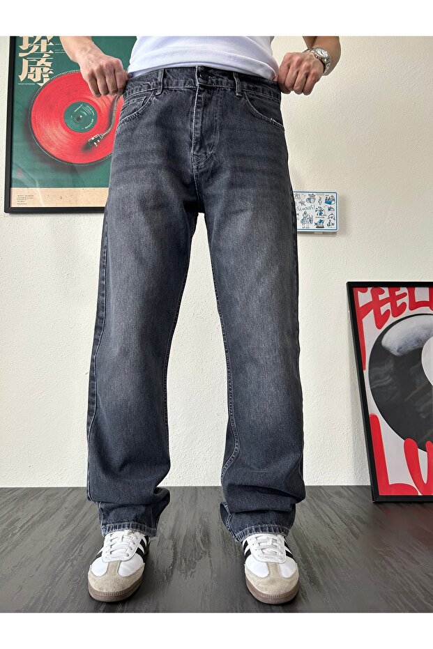 Black Washed Stonewashed Baggy Jeans