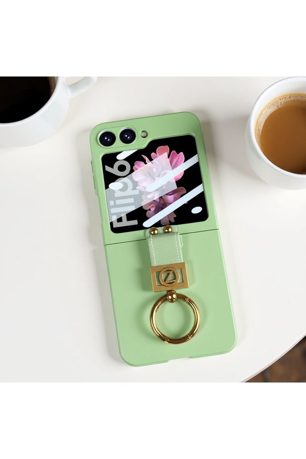 Compatible Case for Galaxy Z Flip 6 Case with Letter Z Ring Holder Cover