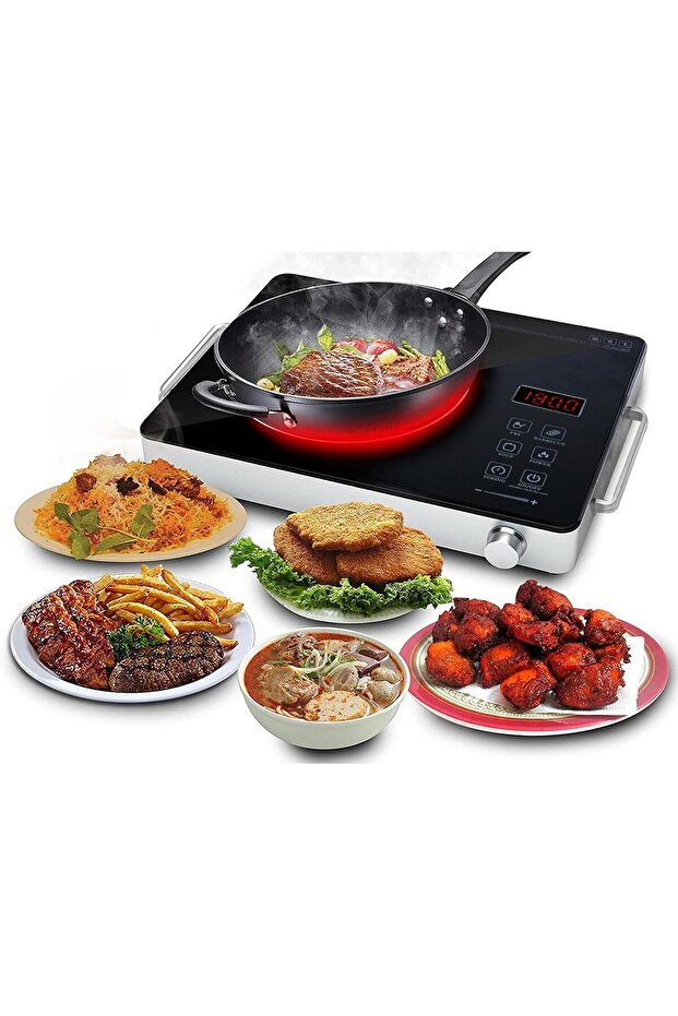 3500W Portable Infrared Electric Cooker Burner Electric Stove Electric Burner Induction Cooker for Cooking Digital Touch Control Panel Adjustable Heating Power with Timer Glass Ceramic Cooker (XM)