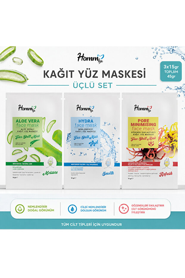 Kağıt Yüz Maskesi 3'lü Set