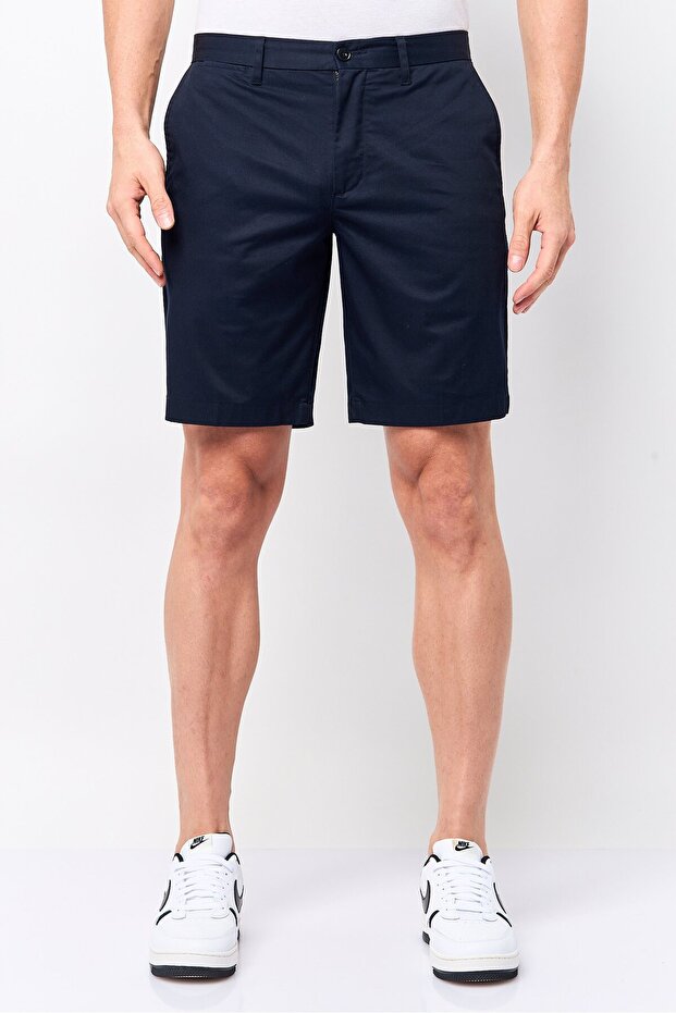 Men Solid Chino Shorts, Navy