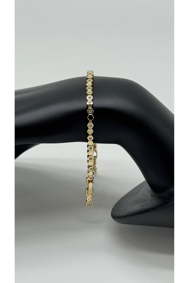 Special Series Gold Crushed Flake Stone Bracelet
