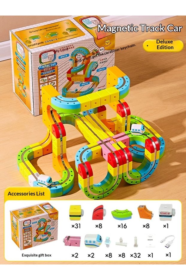 L Luxury ver 118PCS Magical Track Cube Children'S Puzzle High Speed Railway Train Male Female Intell