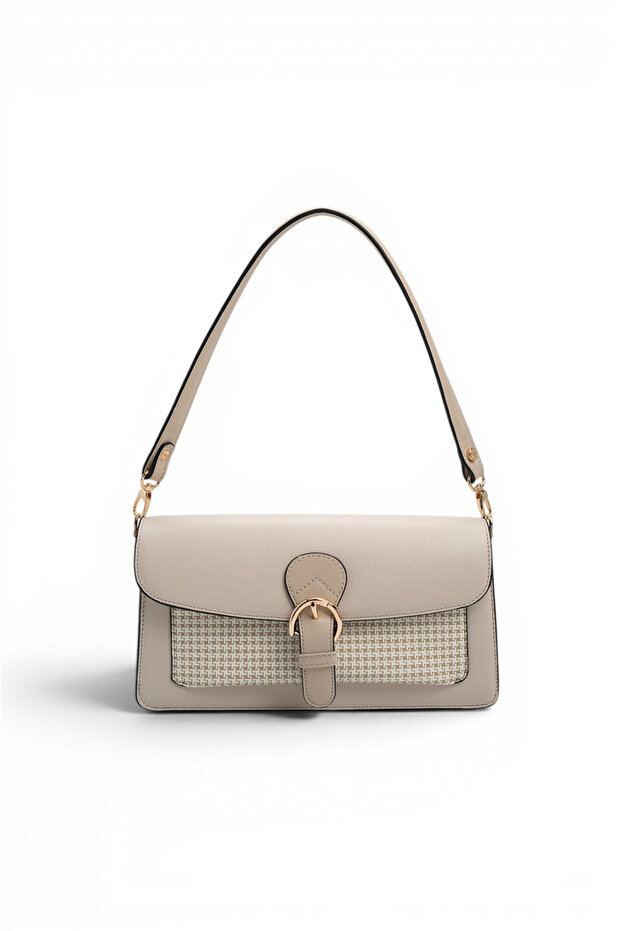 Beige - M204 Sand - Sand Beige Plain Women's Shoulder Bag Sp1279