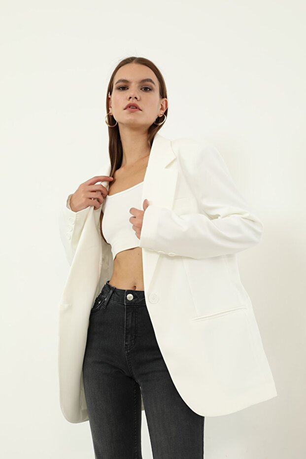 Retro Palazzo Jacket-Ecru