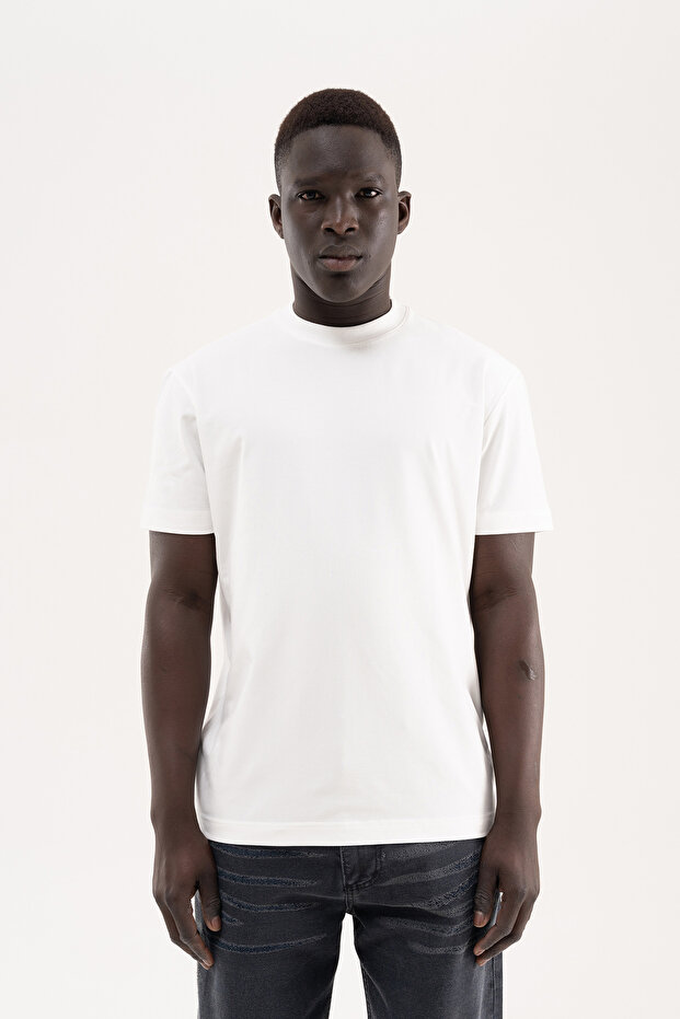 Men's Stylish Basic Oversize Modal T-Shirt Ecru