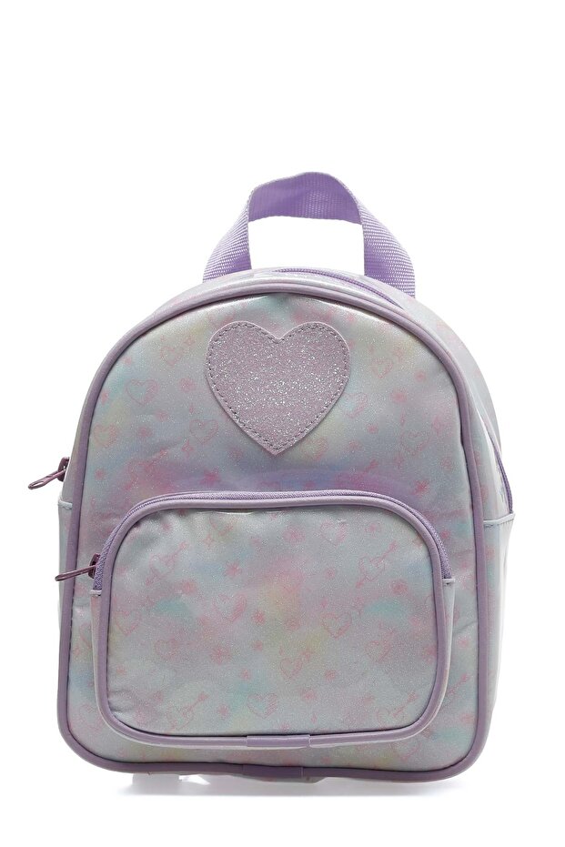 Backpack for Girls Pink Lila Heart Srt