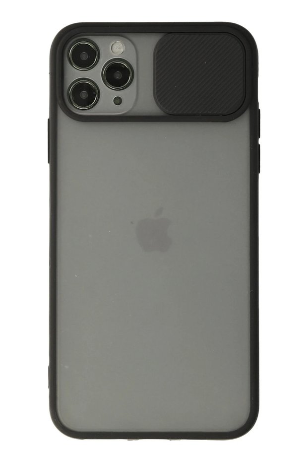 Ilkeshop New iPhone 11 Pro Max Case Palm Frosted Camera Sliding Silicone (103912) - Black