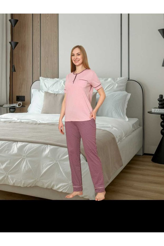 Rose Dried Flower Pajama Set Short Sleeve Cotton 444426722605