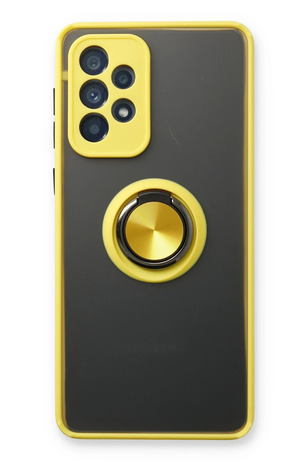 Ilkeshop New Galaxy A13 4g Case Montreal Silicone Cover with Ring (102047) - Yellow