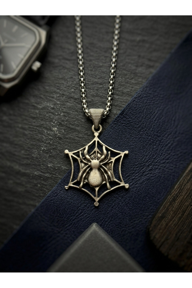 Spider Minimalist Style Stainless Steel Men's Necklace