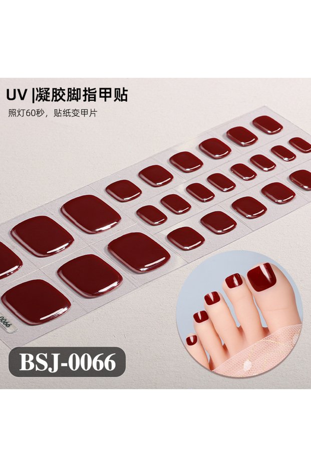BSJ66 Toe Gel Nail Sticker Hardens with UV Lamp Curing Gel Stickers Waterproof Korean Full Cover Wat