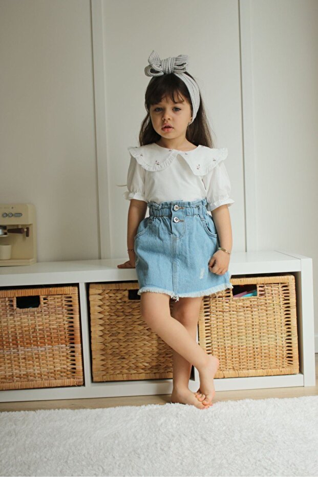 Girl's Cotton Comfortable Cut Daily Combination Set-Jlb-128