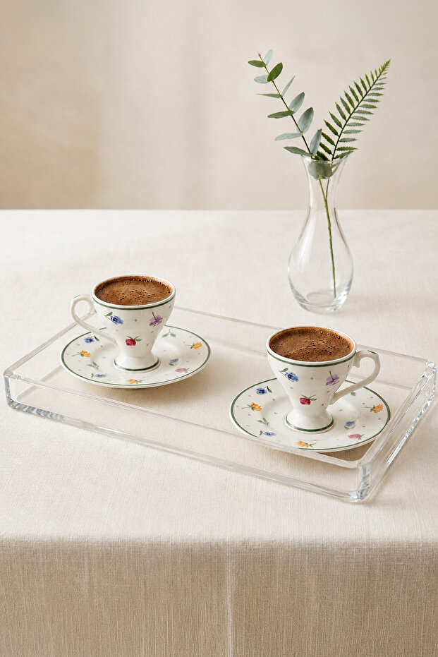 Gözde 4 Piece Porcelain Coffee Cup Set for 2 People 100 ml