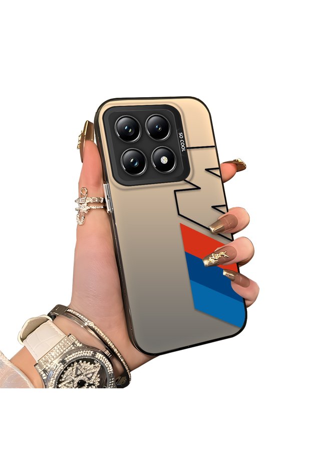 Xiaomi 14t Pro 5g Compatible Silicone Edge Hard Back Anti-Fall Phone Case Bmw Patterned