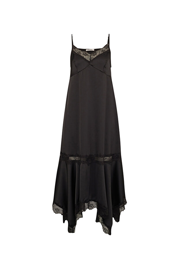 Rochie midi neagră de damă - 5