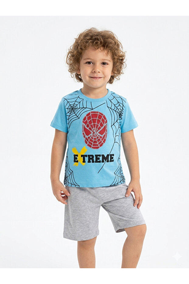 Boy's Printed Top and Bottom Combed Cotton Set