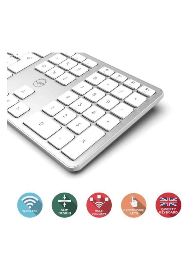 ML311876 Bluetooth Wireless Keyboard QWERTY English Layout ideal for Mac - Silver 