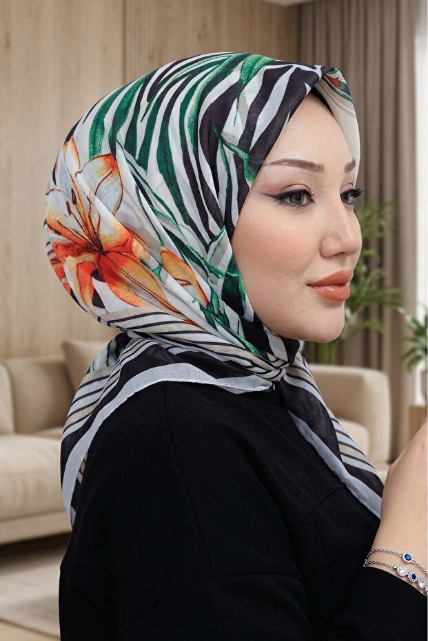 وشاح ناعم منقوش - 117