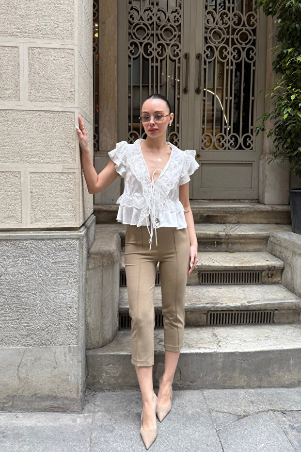 Lace Satin Blouse - 5
