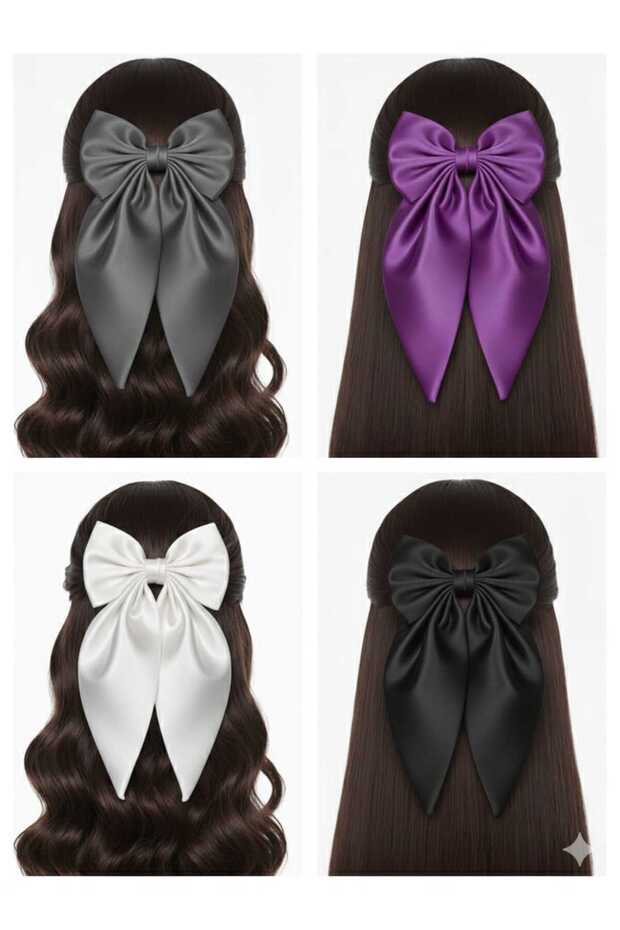 LARGE SATIN BOW HAIR CLIP
