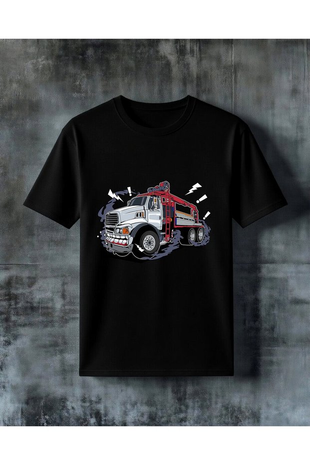 Inatci Truck Cargo Vehicle Printed Oversize T-Shirt