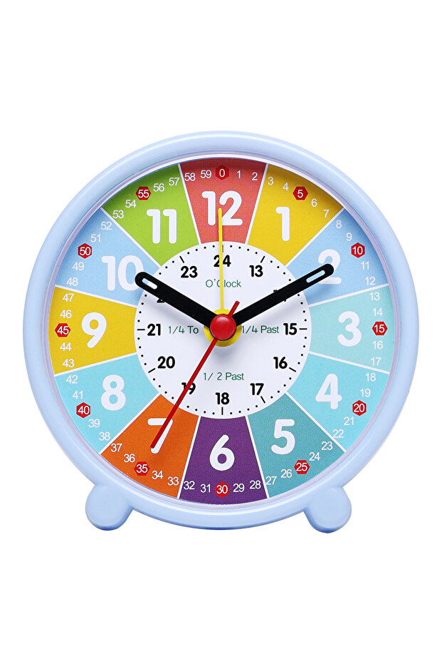 Blue 1Pcs Small Silent Bedside Clock Student Simple Alarm Clock For Early Childhood Education Deskto