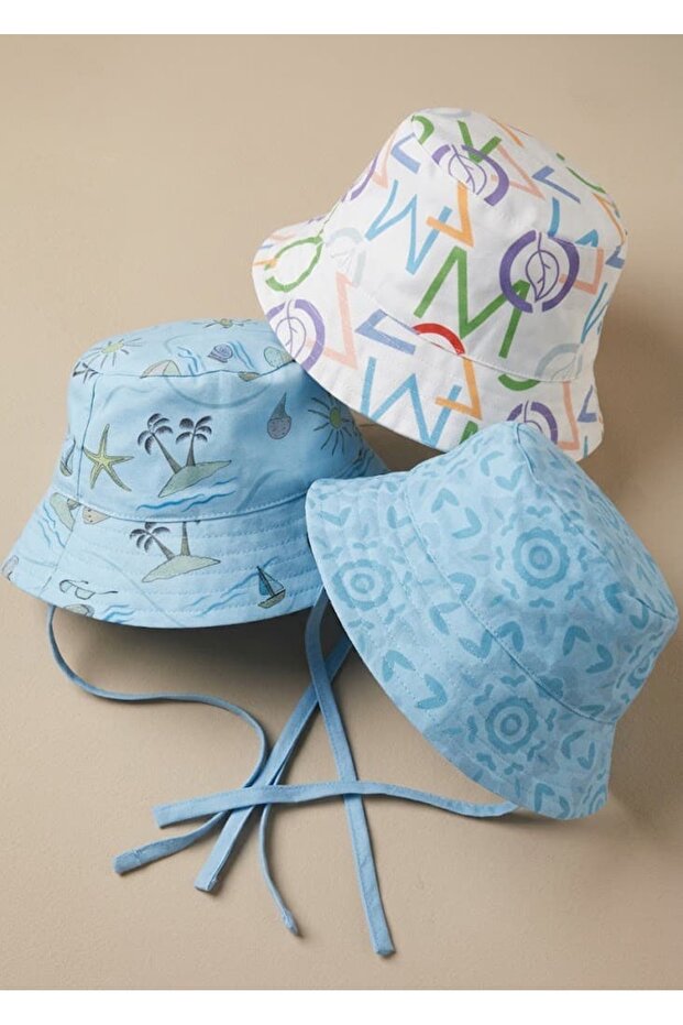 100% Cotton Summer Bucket Hat Set of 3