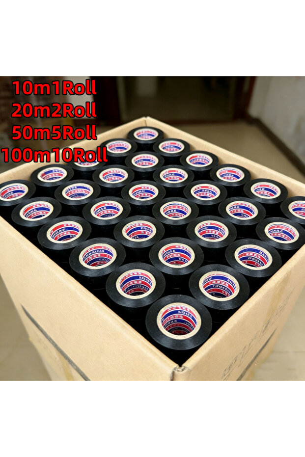 16mm 100M(10Roll ) high-temperature resistant black electrical tape-durable and soft insulating adh