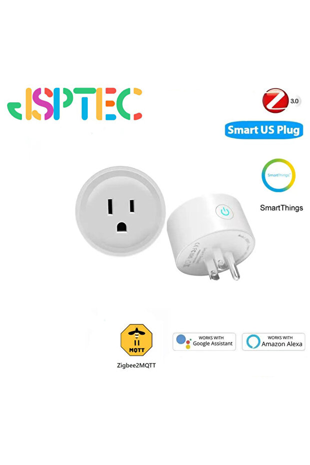 مقبس ذكي بني بتقنية ZIGBEE يعمل بجهد 100-240 فولت، قابس أمريكي 10 أمبير مع وظيفة توقيت، متوافق مع تطبيق Smart Life وWiFi