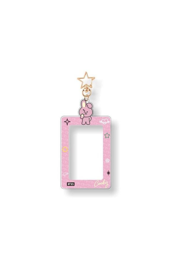 fentu Kawaii BT21 Card Holder Keychain Card Storage Pendant ID Photo Storage Card Bag CHIMMY COOKY K