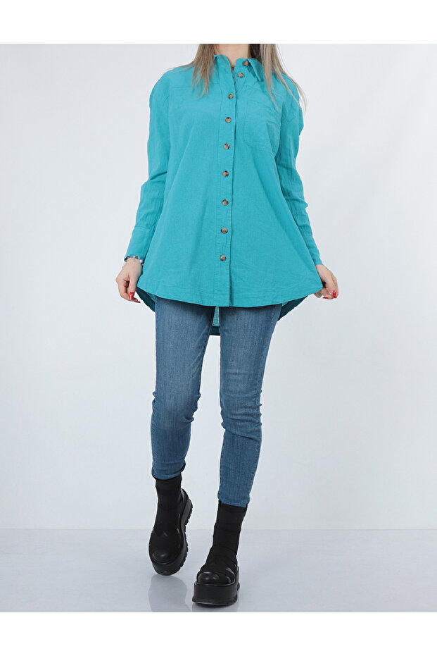 Camasa Oversize, Bleu - 2