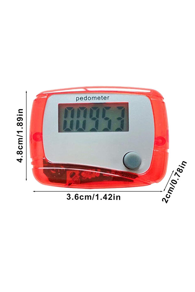 Red Portable Counter Digital LCD Pedometer Clipping Walking and Running Pedometer Walk Meter Senior