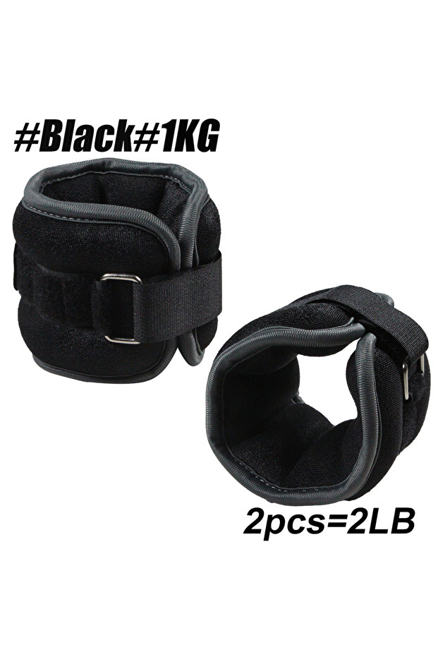 Black-1KG 1Pair Ankle Weights for Men Women Kids,Leg Arm Wrist Weights with Adjustable Strap for Run