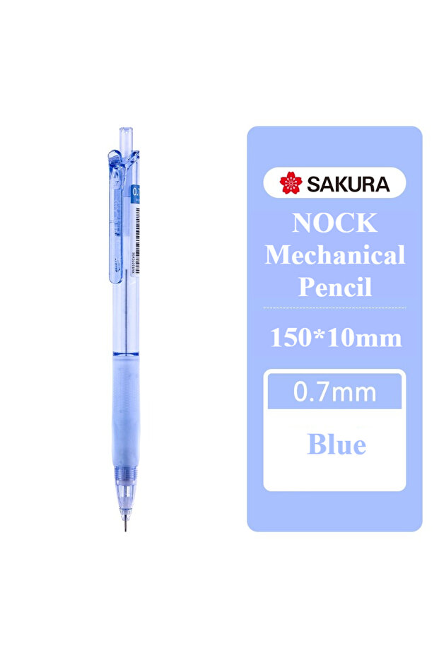 Blue 0.7mm SAKURA NOCKS Mechanical Pencil 0.5/0.7mm Transparent Activity Pencil HB Not Easy To Break
