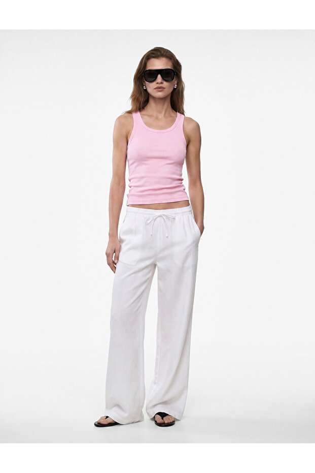 Cotton Camisole Slim Fit U-Neck Ribbed Undershirt
