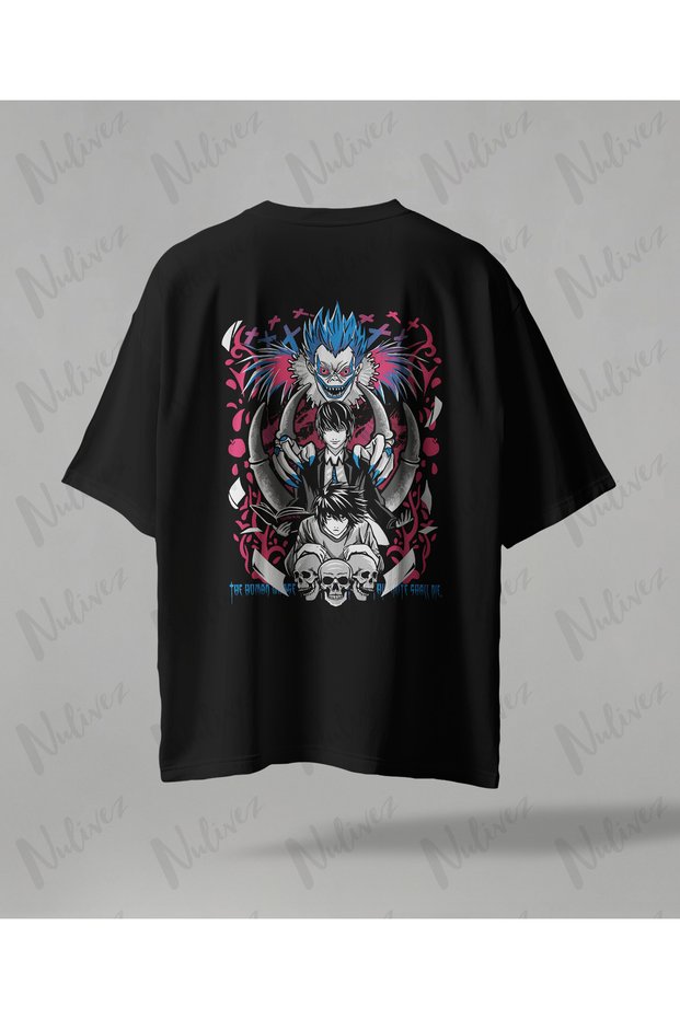Death Note Oversize Unisex T-Shirt – Light Yagami, L, and Ryuk Anime Printed T-Shirt