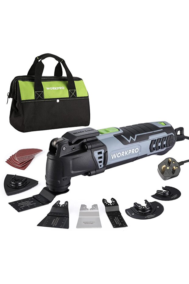 Oscillating Multi Tool 300 W, 7 Variable Speeds, 3° Oscillation Angle, Quick Change Blade System, 17 pcs Accessories Kit