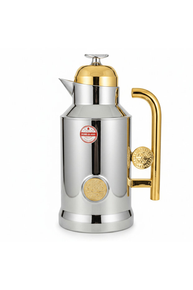 Red Home Majlis Vacuum Flask – Silver & Gold, 1 Litre
