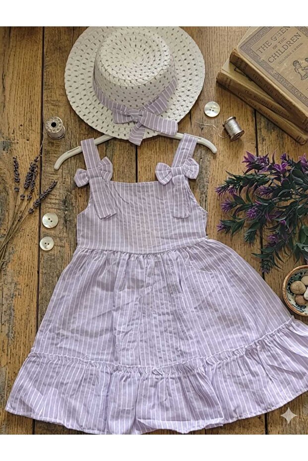 Girl's Bow Strap Summer Dress