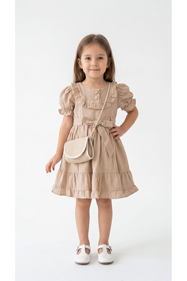 Girl's Dress with Frilly Bag
