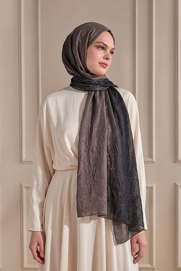 Black Mink Gradient Pattern Shawl - 1