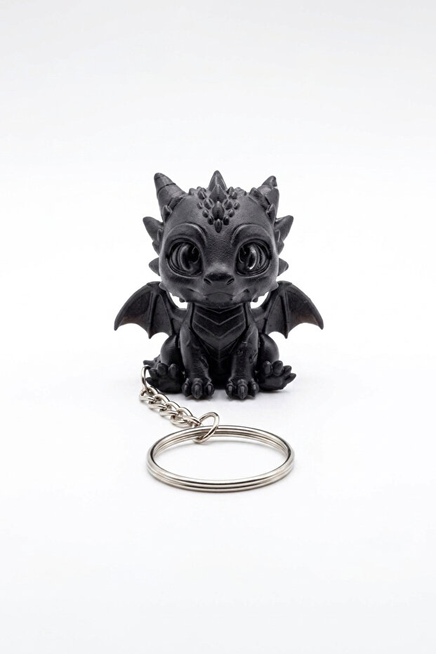 Cute Black Baby Dragon Figured Design Keychain and Bag Ornament