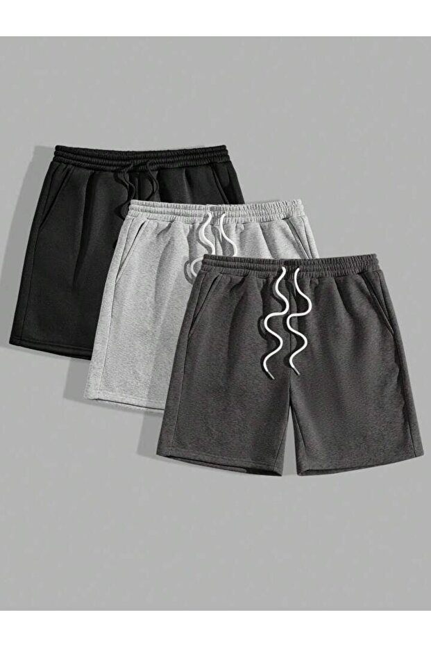 Gray Black and Fume 3-Piece Shorts