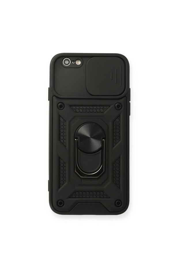 Apple iPhone 6 Case Pars Silicone with Lens Ring - Black