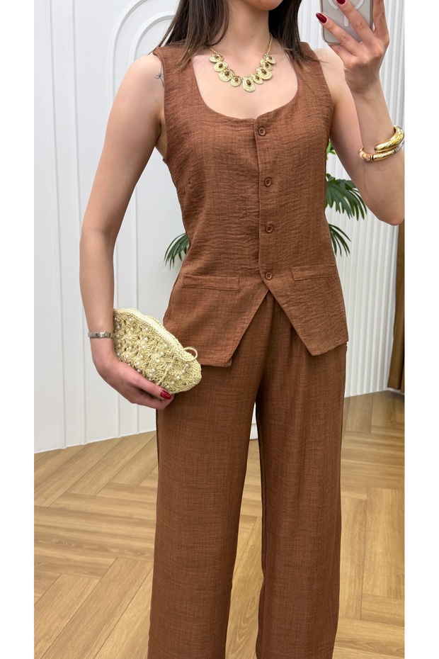 Linen Vest Set - 3